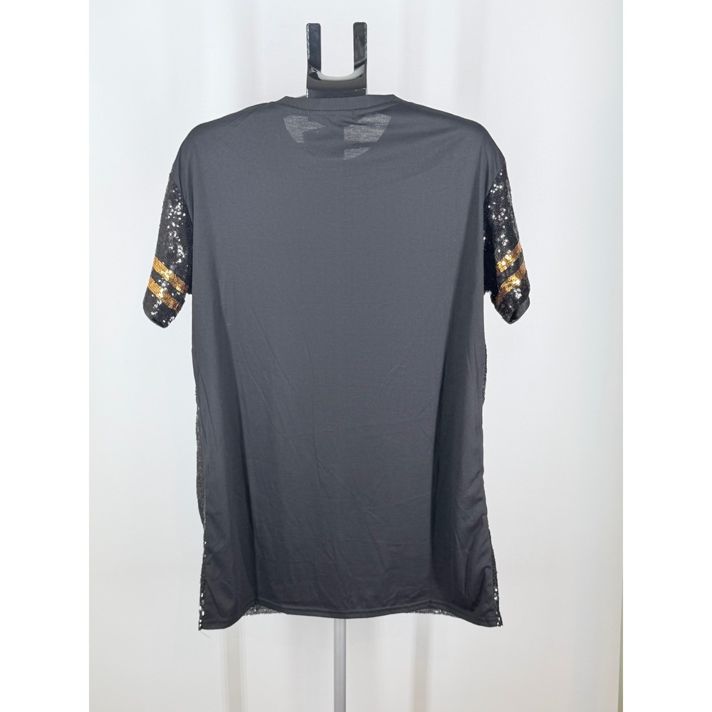 Simply Southern Classy Until The Game Starts Sequin Football T-Shirt Dress L/XL - Picture 2 of 8